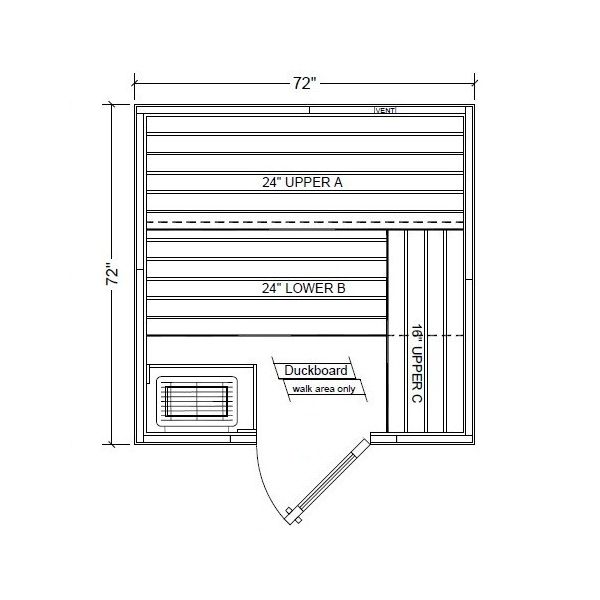 Polar PB66 Outdoor Pre-Built, Modular Sauna Room
